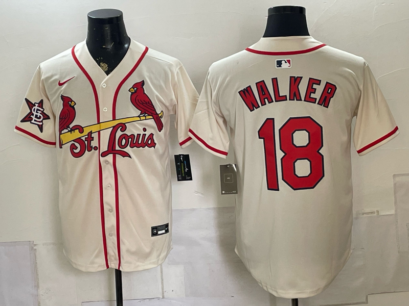 Men 2026 St.Louis Cardinals #18 Walker cream Nike MLB Jersey 0723001